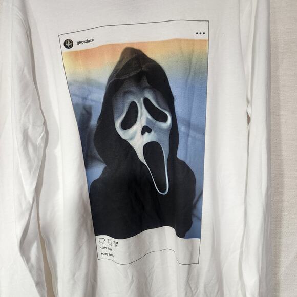 Ghost face long sleeve white shirt men's medium - Picture 5 of 6